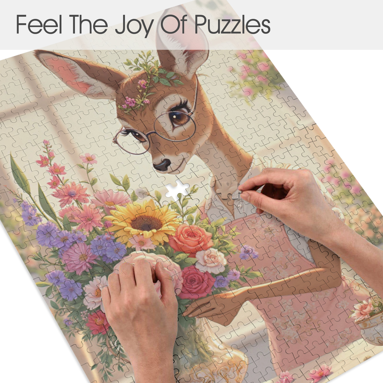 Floral Deer Jigsaw