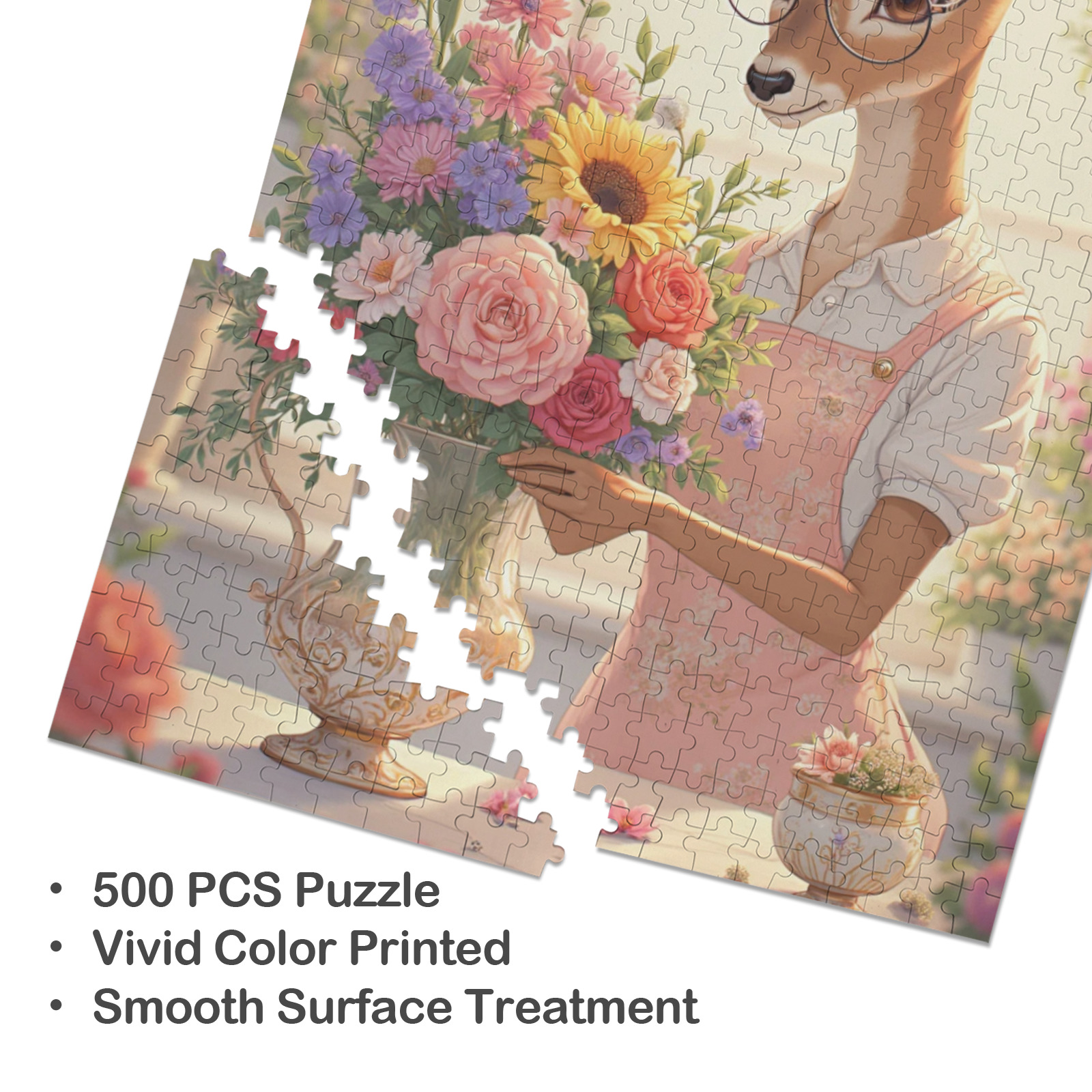 Floral Deer Jigsaw
