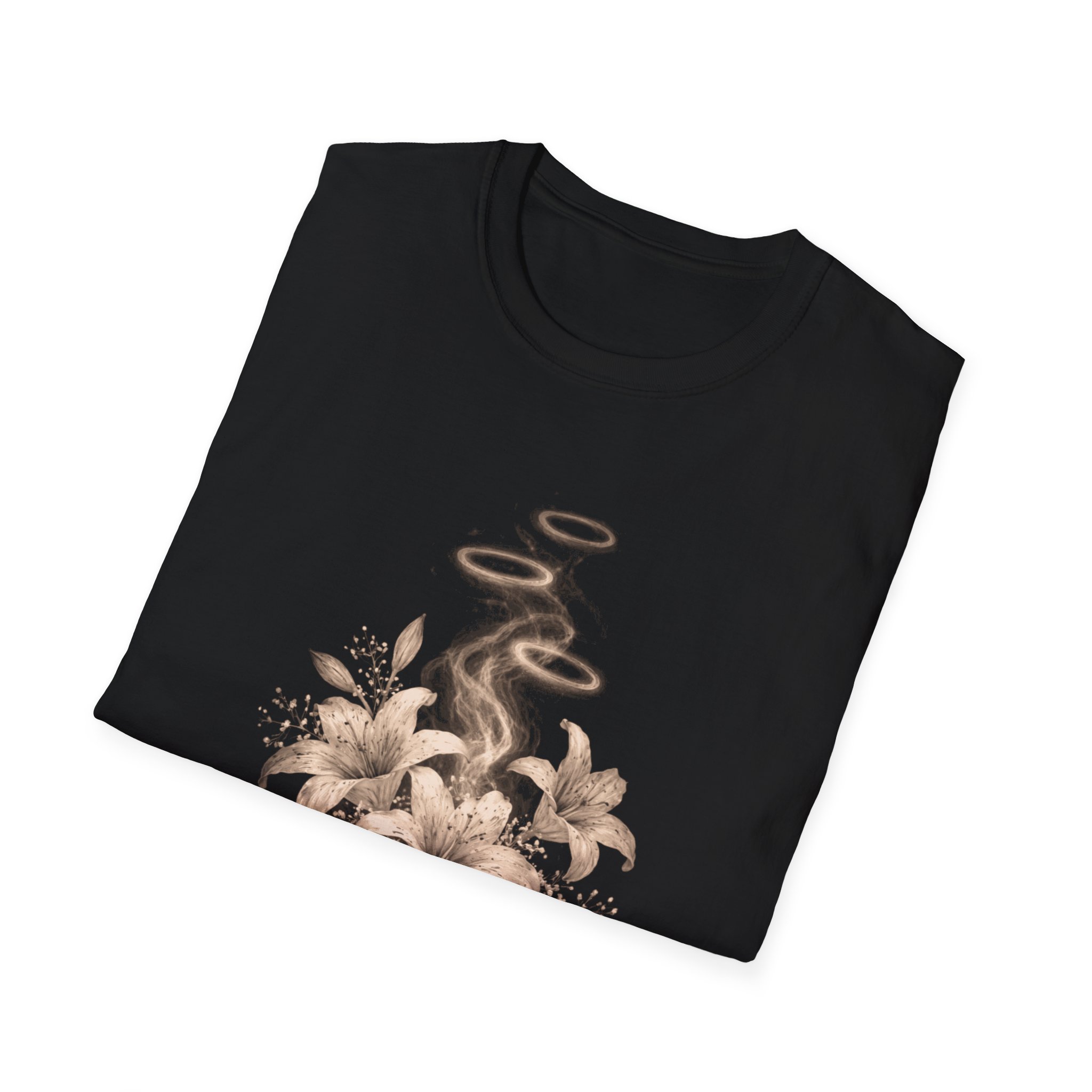Tea Cup Floral T-Shirt — Vintage Steaming Teacup with Lilies - Image 6