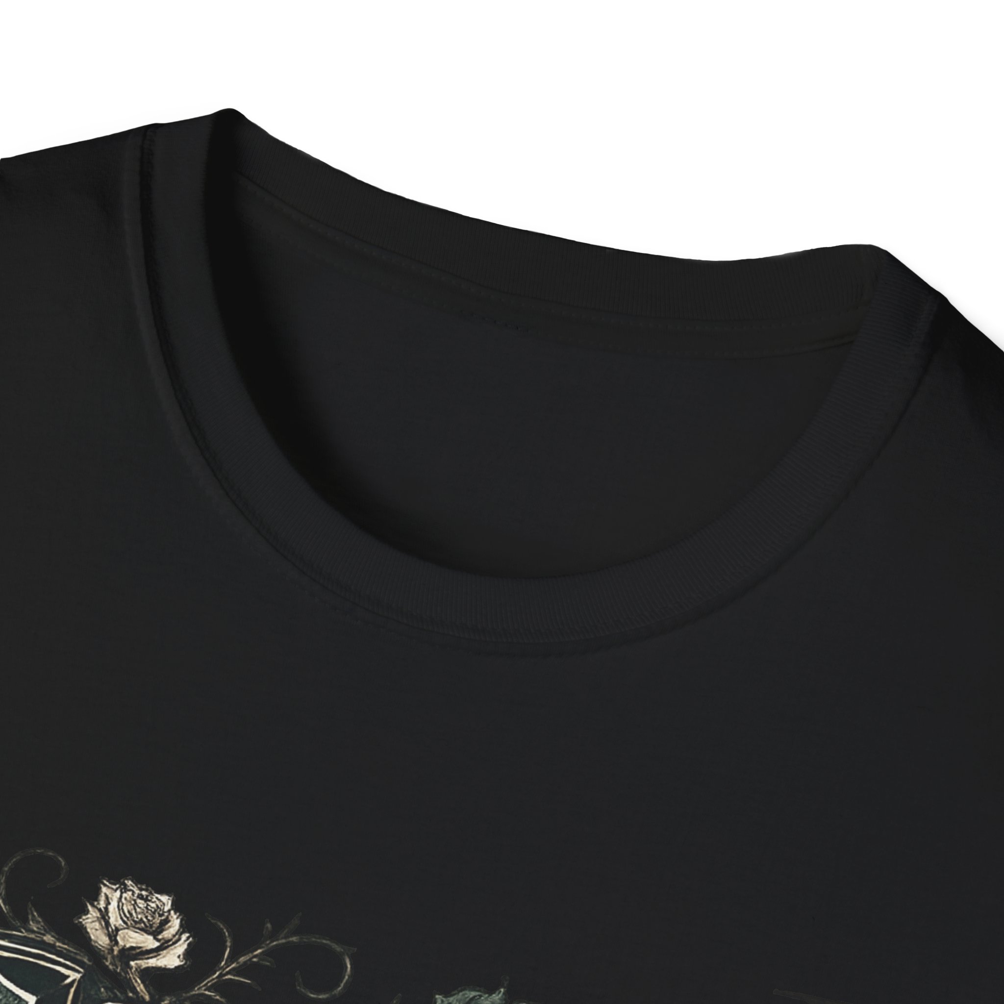 Bloom in the Shadows Gothic Floral T-Shirt — Dark Vintage Rose Tee - Image 5