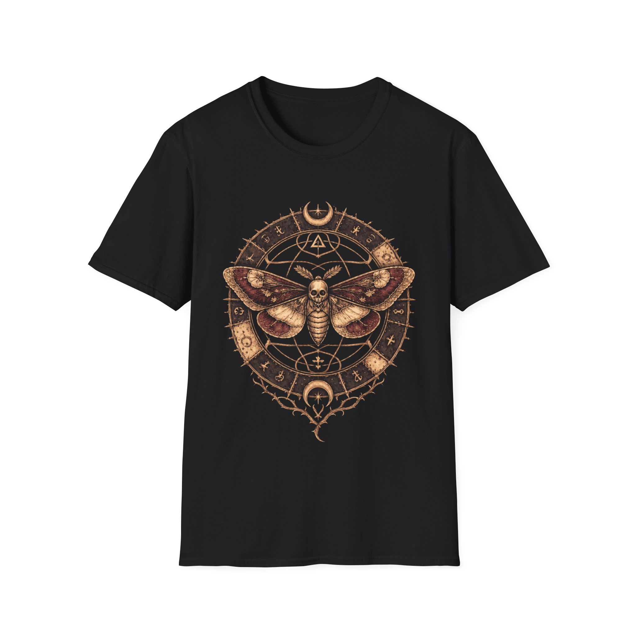 Moth Sigil T-Shirt — Mystical Moon; Occult Mandala Graphic Tee - Image 3