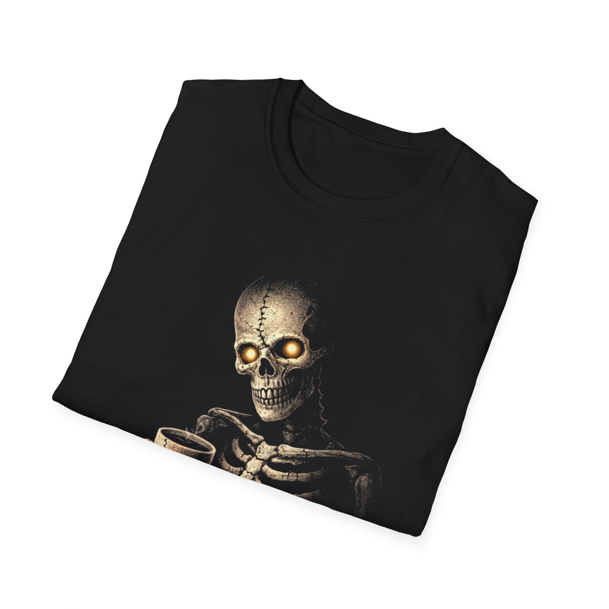 Skeleton Coffee Tee — "Low Energy For Your Nonsense" Graphic Shirt - Image 6
