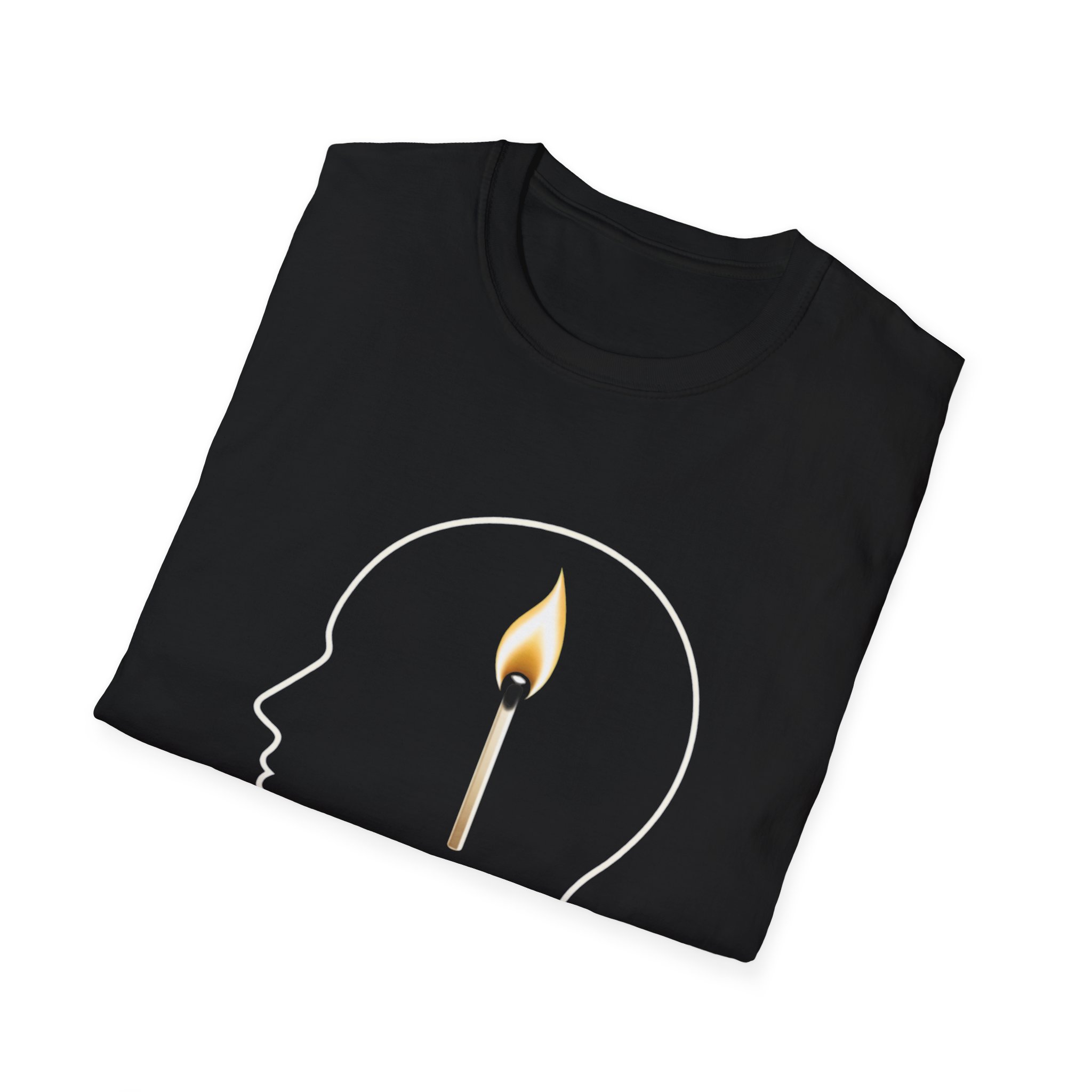 T-Shirt — "Handle Thoughts Carefully" Candle Brain Graphic Tee - Image 6