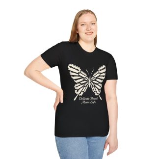 Butterfly Razor Tee — "Delicate Doesn’t Mean Safe" Feminist Statement Shirt
