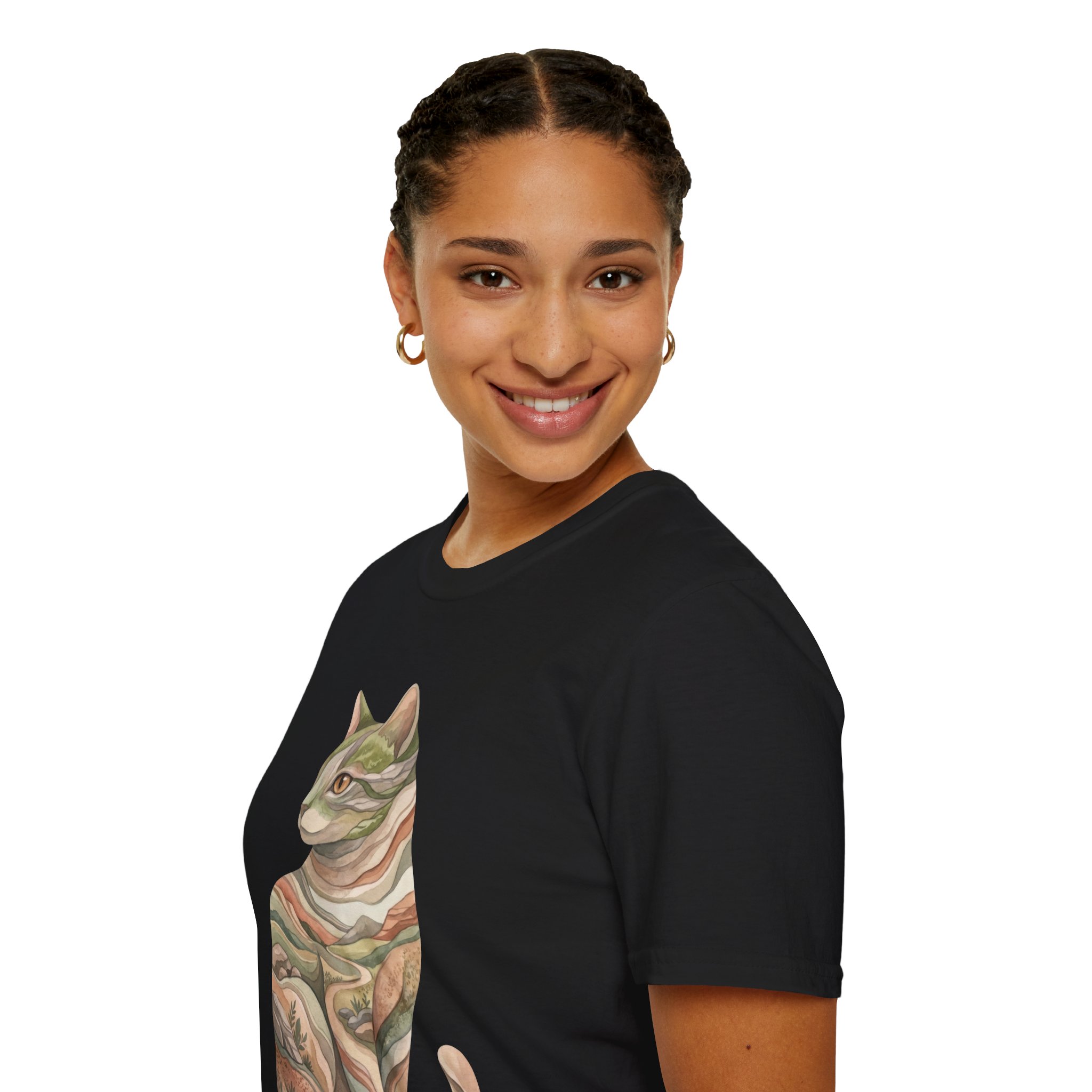 Marble Cat T-Shirt — Earth Tone Silhouette for Cat Lovers - Image 8