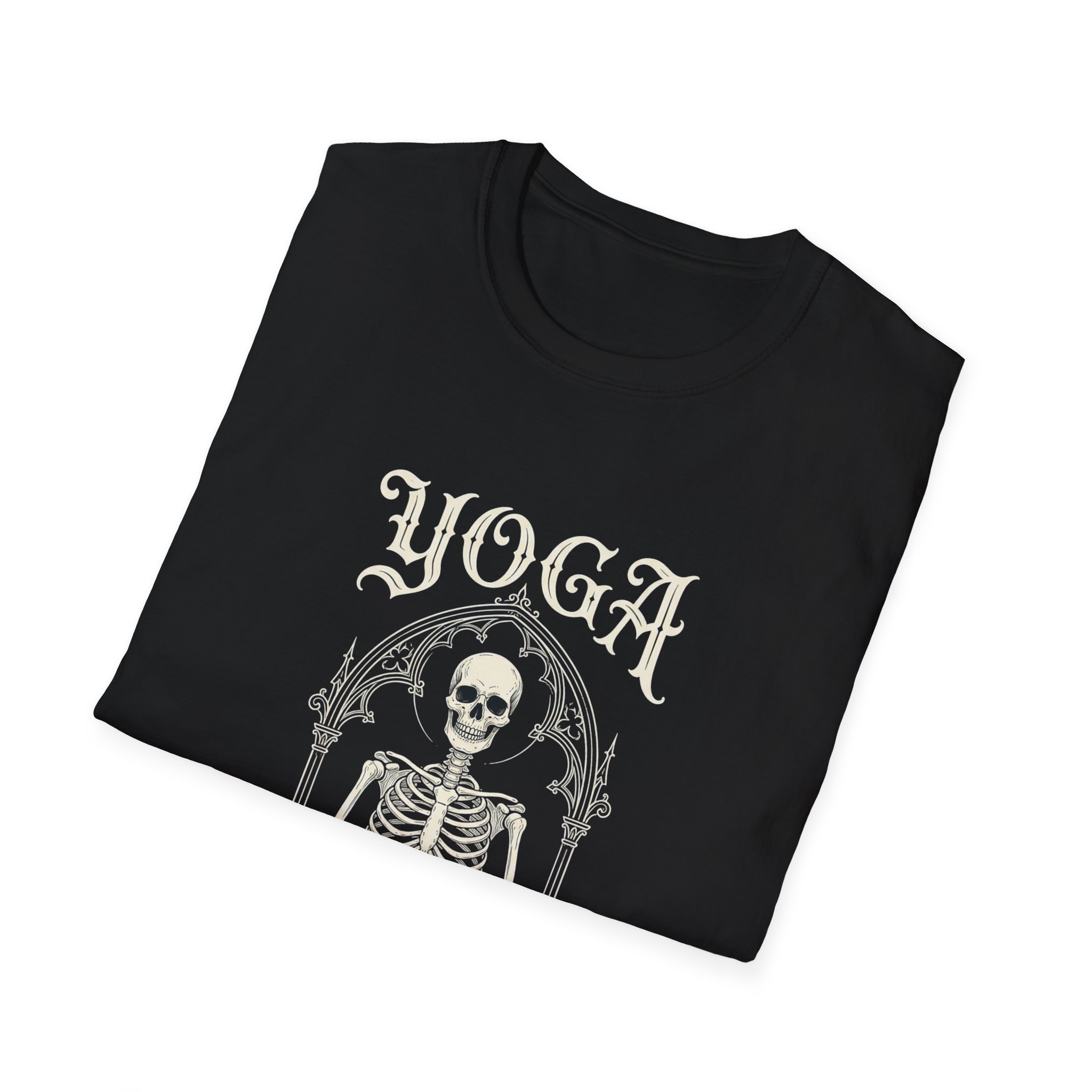 Yoga Skeleton T-Shirt — "Yoga Because Murder Is Wrong" Funny Goth - Image 6