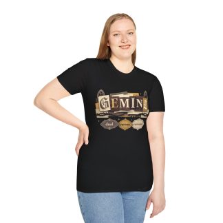 Gemini Zodiac T-Shirt — Vintage Astrology Design (Dual • Curious • Expressive)