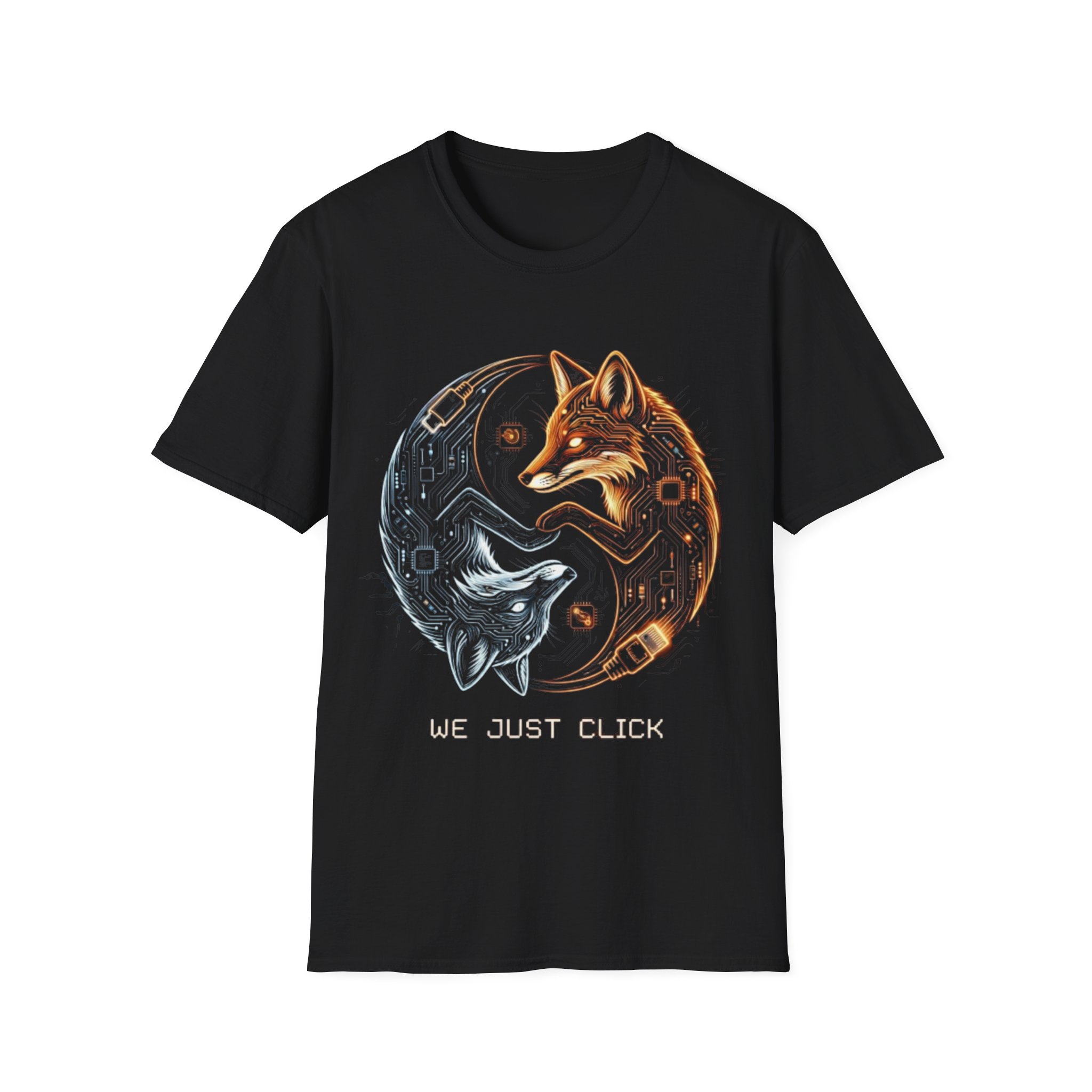 Fox Yin Yang T-Shirt – 'We Just Click' Graphic Tee - Image 3