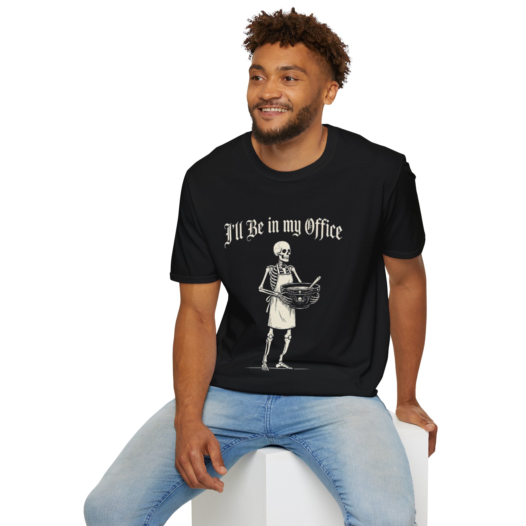 I'll Be In My Office Skeleton T‑Shirt — Funny Gothic Halloween Tee - Image 12