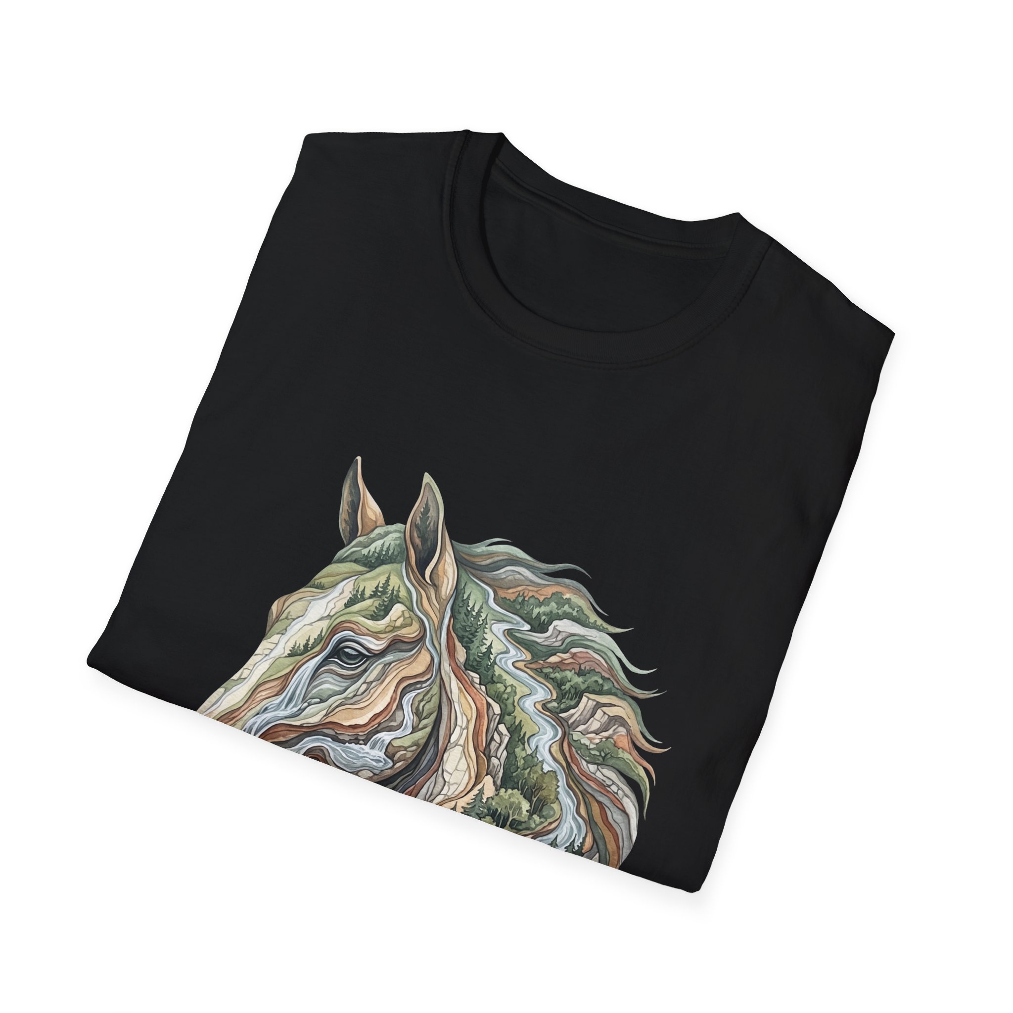 Horse Head T-Shirt — Earthy Watercolor Stallion Art Tee - Image 6