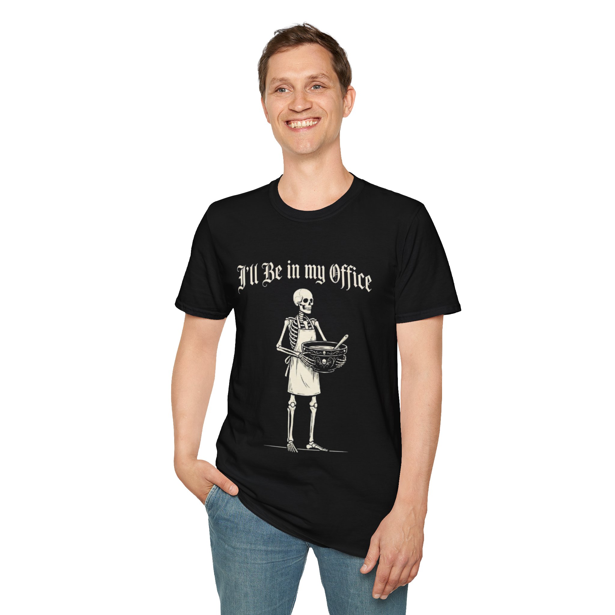 I'll Be In My Office Skeleton T‑Shirt — Funny Gothic Halloween Tee - Image 7