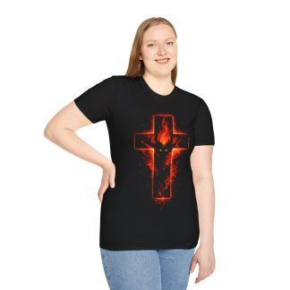 Flaming Cross T-Shirt — Fiery Christian Faith Graphic Tee
