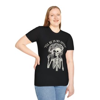 Skeleton Coffee Tee — "I'll Be In My Office" Halloween T-Shirt for