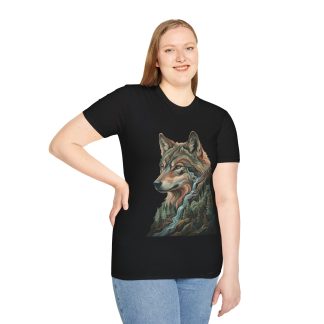 Wolf Forest T-Shirt — Scenic Wolf Head Nature Graphic Tee