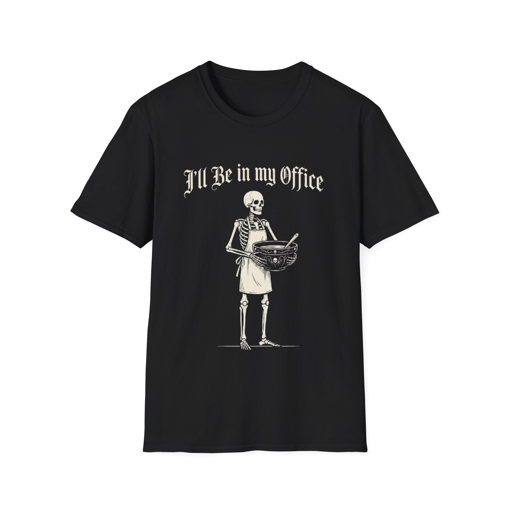 I'll Be In My Office Skeleton T‑Shirt — Funny Gothic Halloween Tee - Image 3
