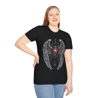 Occult Ram Skull T-Shirt — Winged Goat Skull with Red Sigil