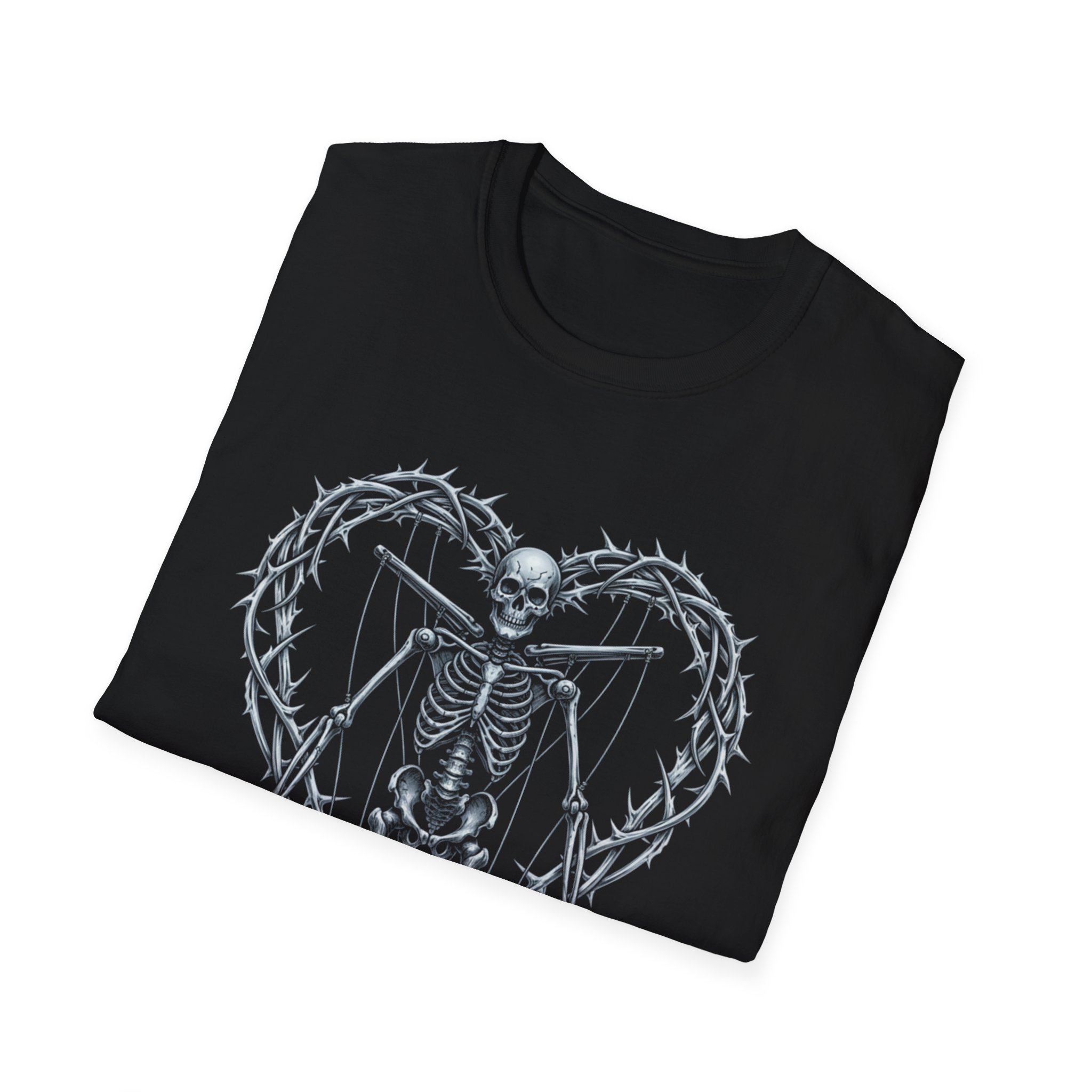 Skeleton Heart T-Shirt — Gothic Skull & Thorn Heart - Image 6