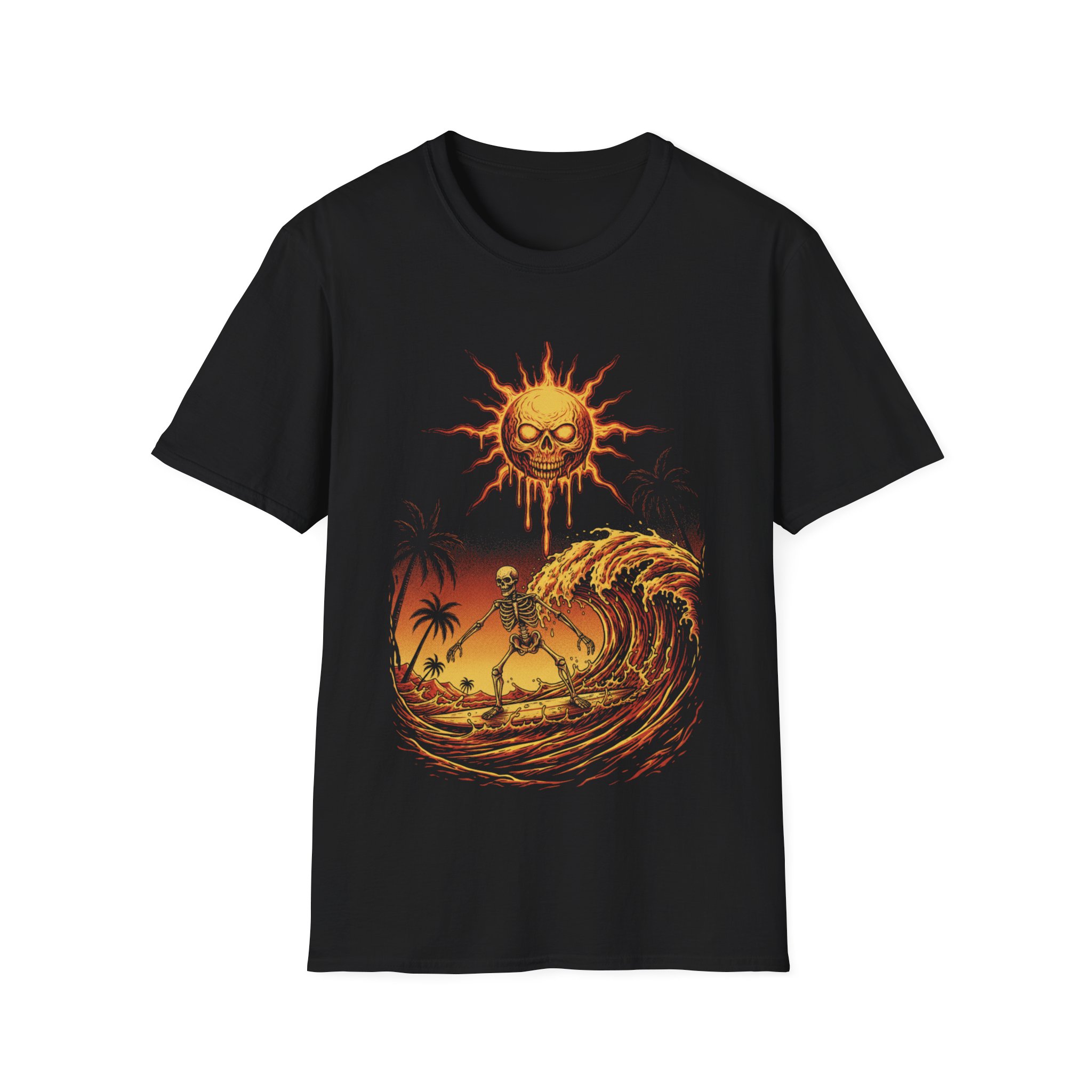 Sunset Skull Surf T-Shirt - Image 3