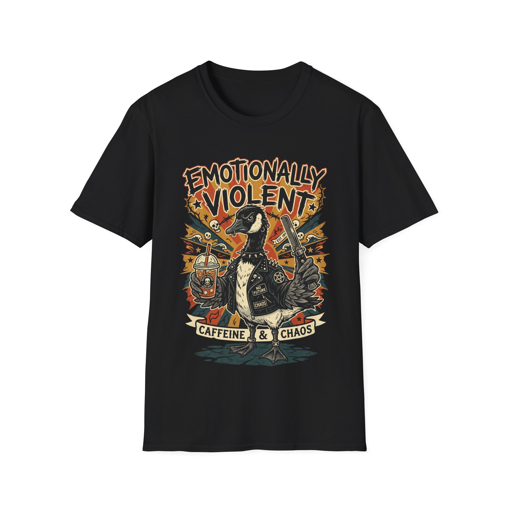 Emotionally Violent Goose T-Shirt — Caffeine & Chaos - Image 3