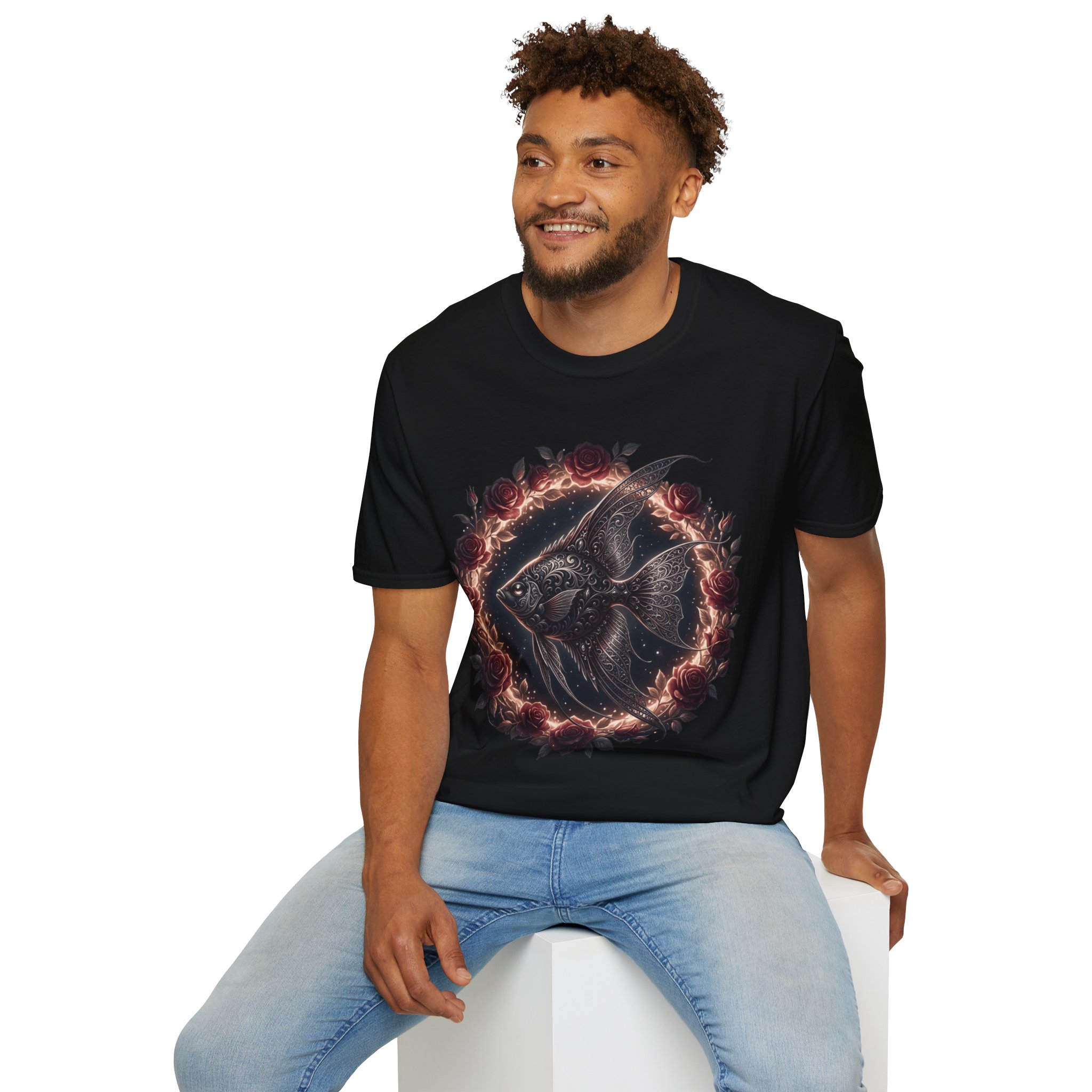Fish Rose Mandala T-Shirt — Floral Fish - Image 14