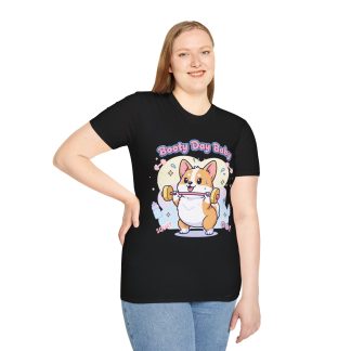 Corgi Weightlifting T‑Shirt — "Booty Day Baby" Cute Gym Corgi