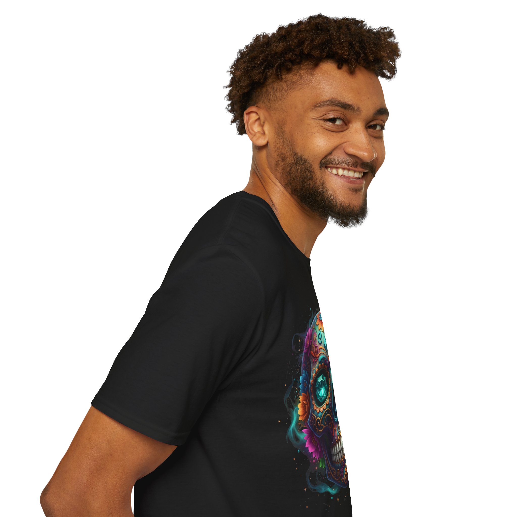 Sugar Skull T-Shirt — Colorful Day of the Dead Skull Tee - Image 11