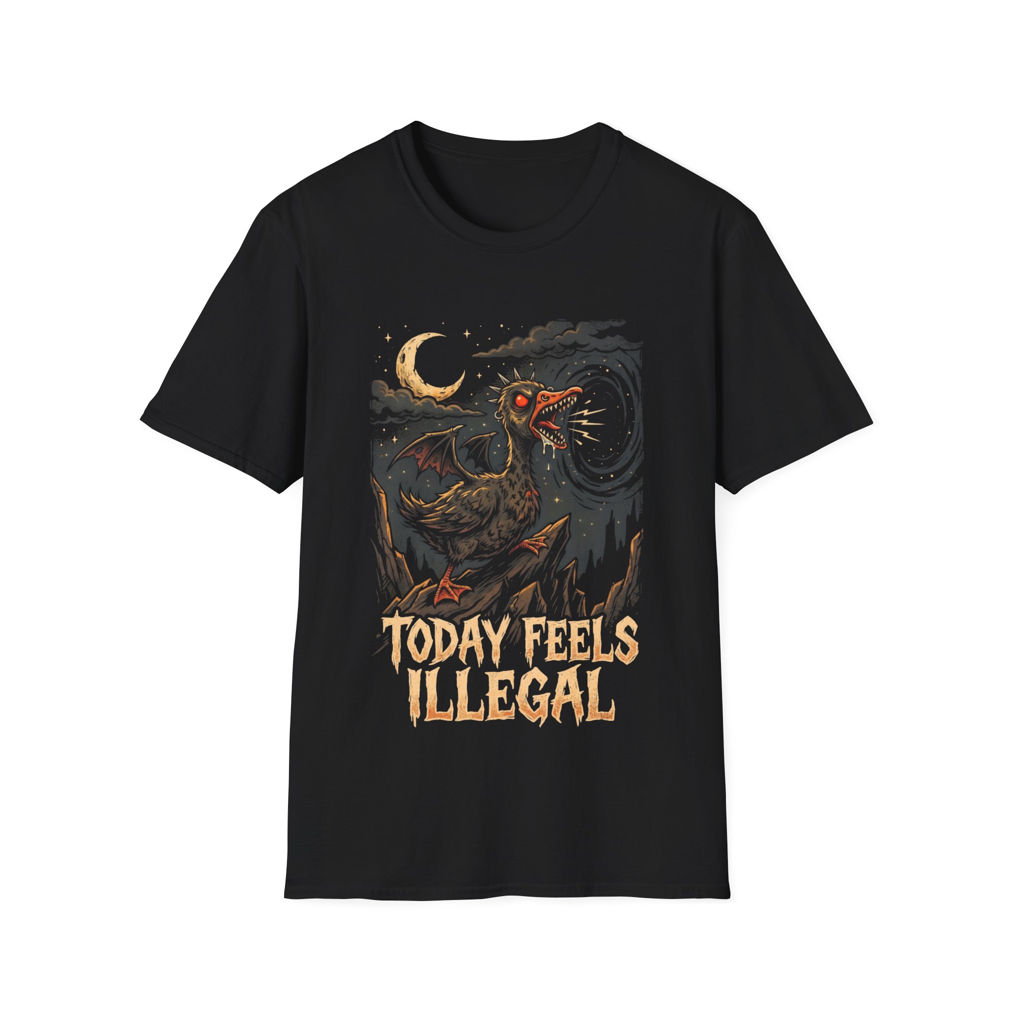 Today Feels Illegal Rooster T-Shirt - Image 3
