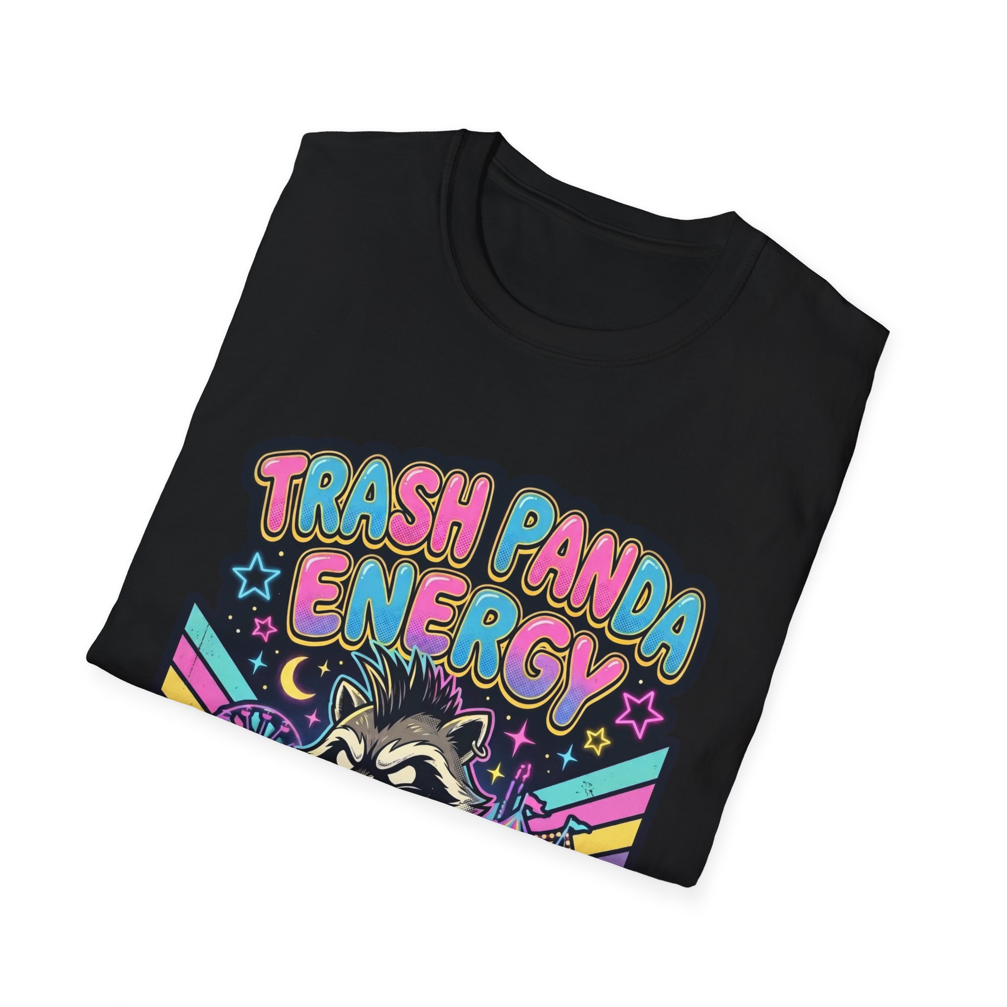 Trash Panda Energy T-Shirt – Cute Retro Raccoon - Image 6