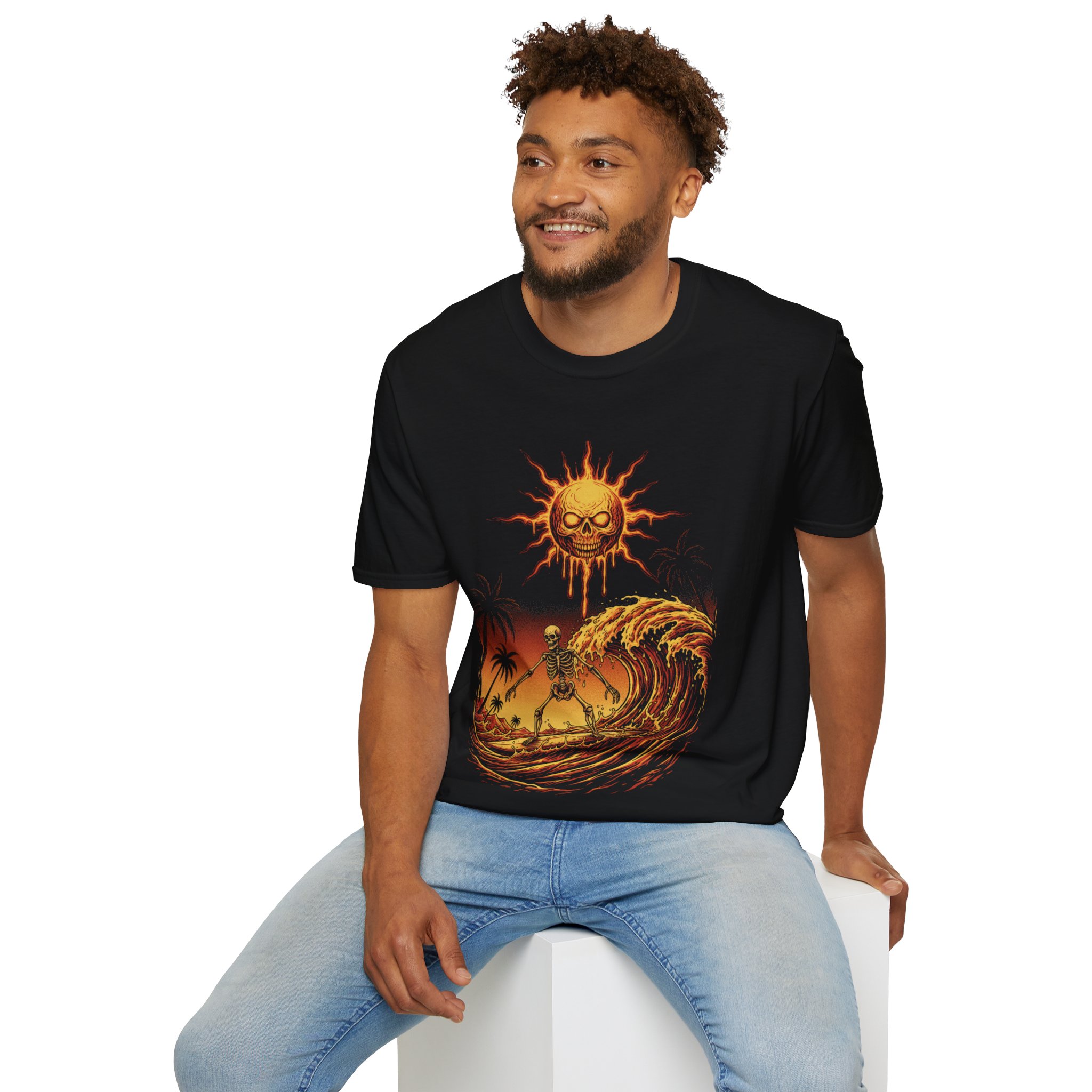 Sunset Skull Surf T-Shirt - Image 12