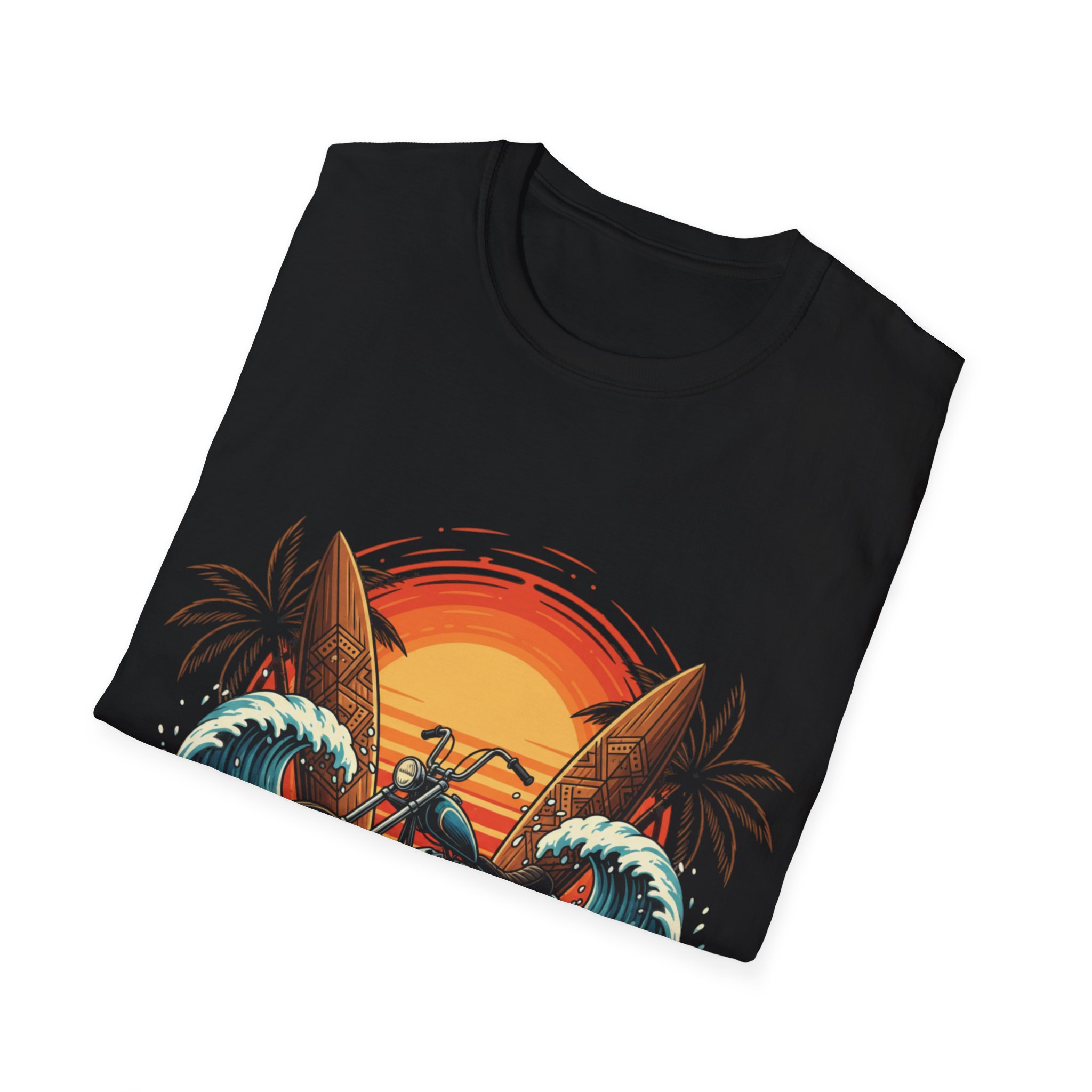 Surf & Ride Motorcycle T-Shirt — Beach Sunset Chopper - Image 6