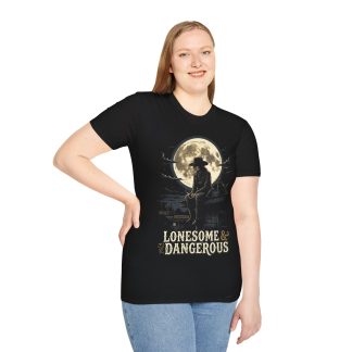 Lonesome & Dangerous Cowboy T‑Shirt — Western Moonlit Outlaw