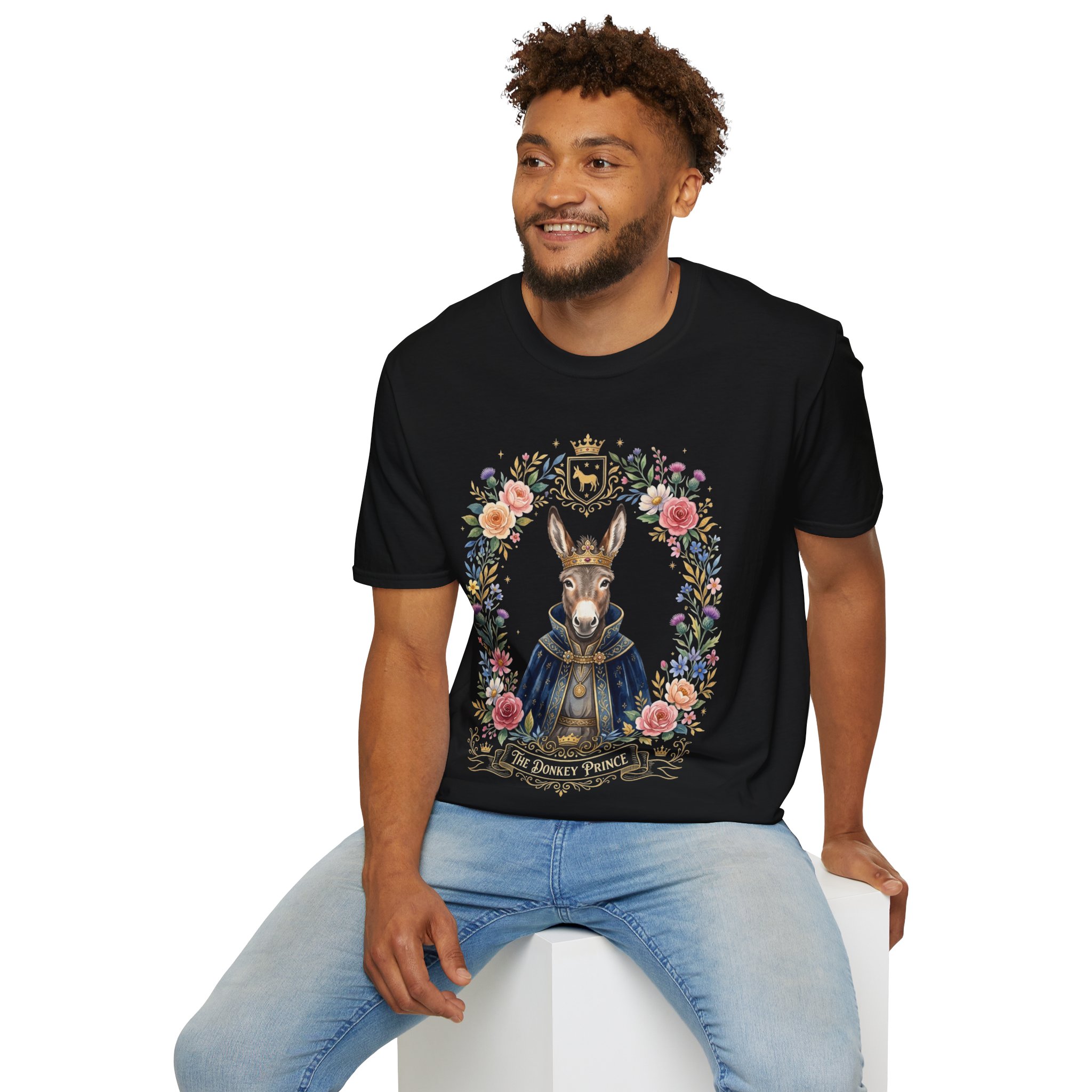 Donkey Prince Floral Portrait T-Shirt - Image 12