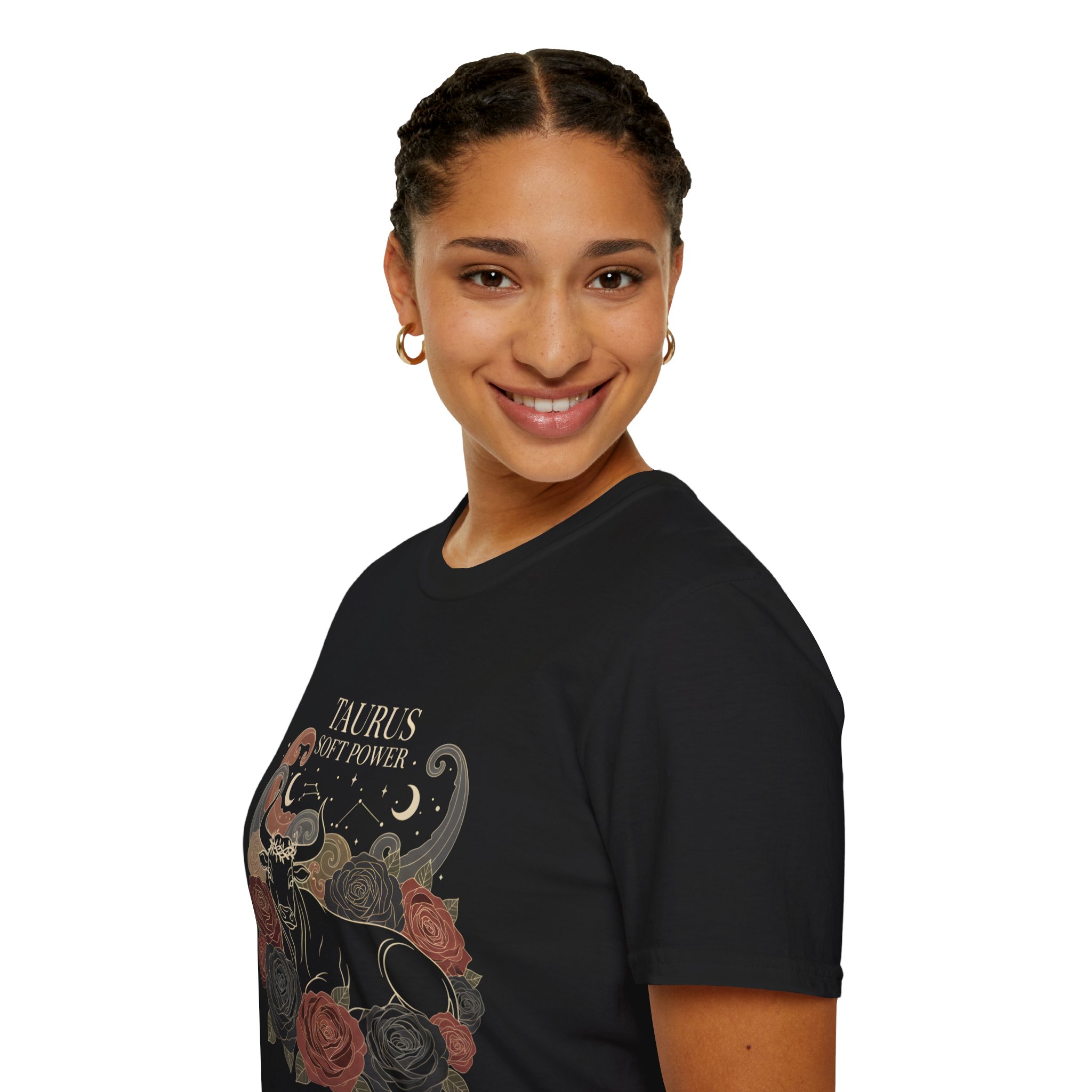 Taurus Soft Power T-Shirt — Zodiac Bull Floral Astrology Tee - Image 9