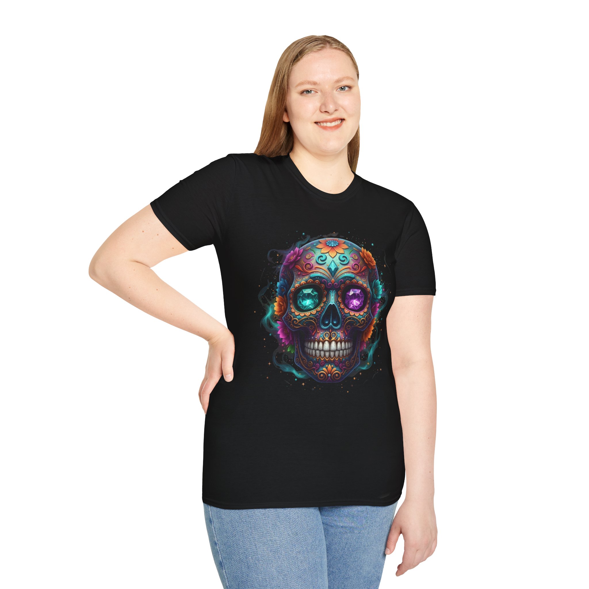 Sugar Skull T-Shirt — Colorful Day of the Dead Skull Tee