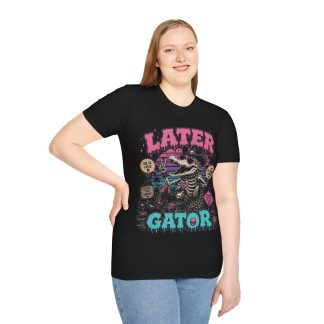 Later Gator Skeleton Alligator T-Shirt — Retro Beach Skull Graphic Tee