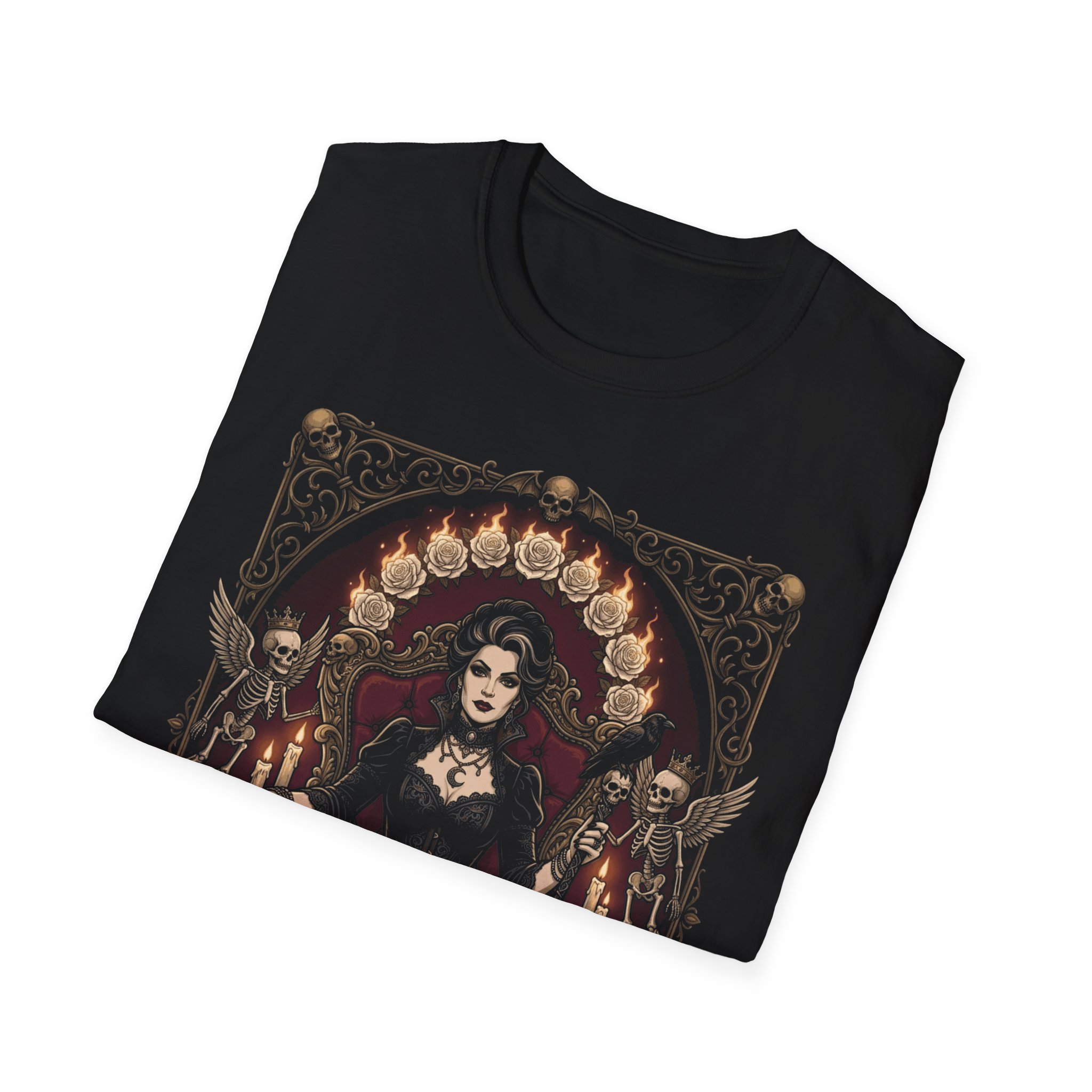 Gothic Queen T-Shirt — "My Wounds Don’t Scare Me" Dark Victorian Skull Tee - Image 8