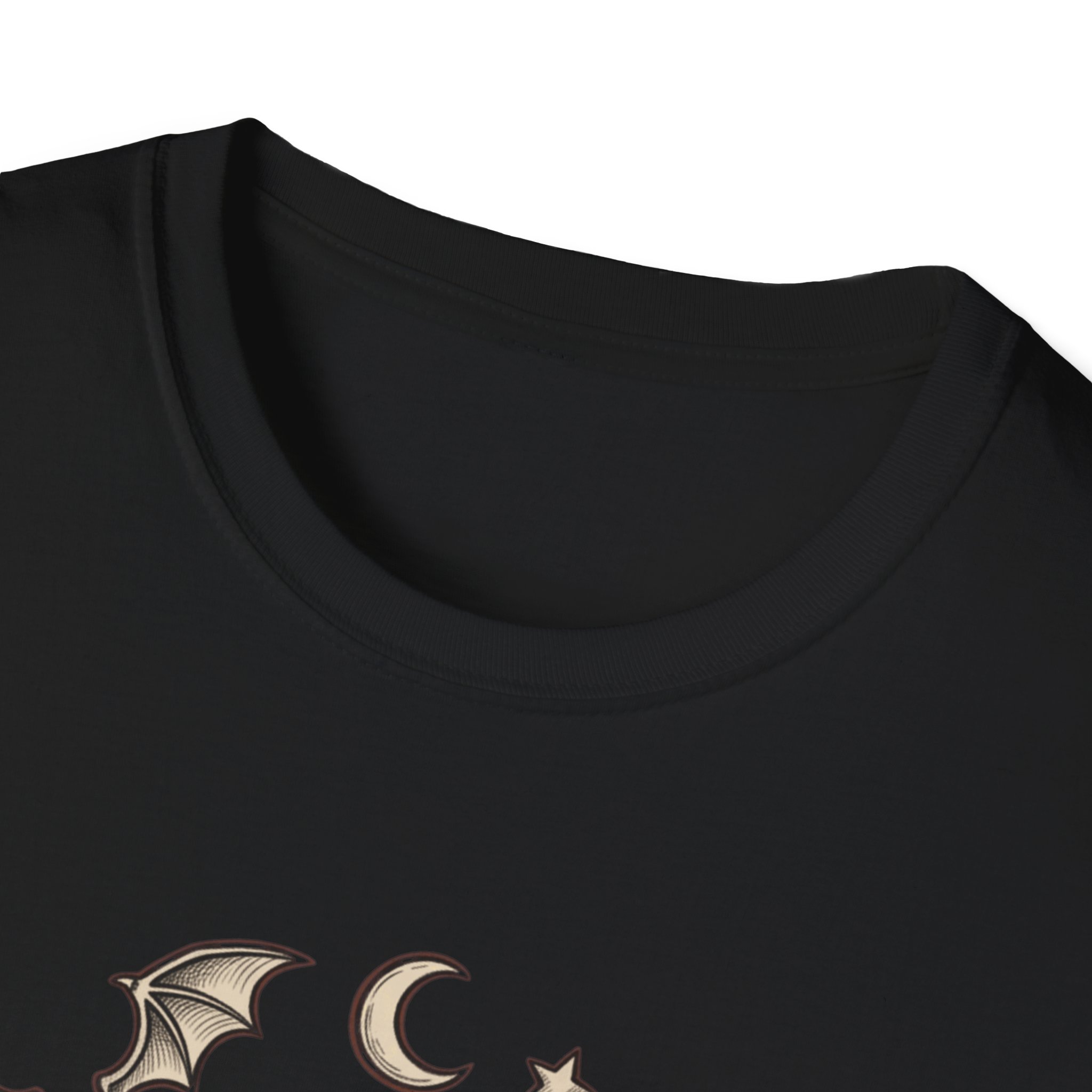 Occult Baby Yeti T-Shirt — Cute Gothic Bat, Moon & Candle - Image 7