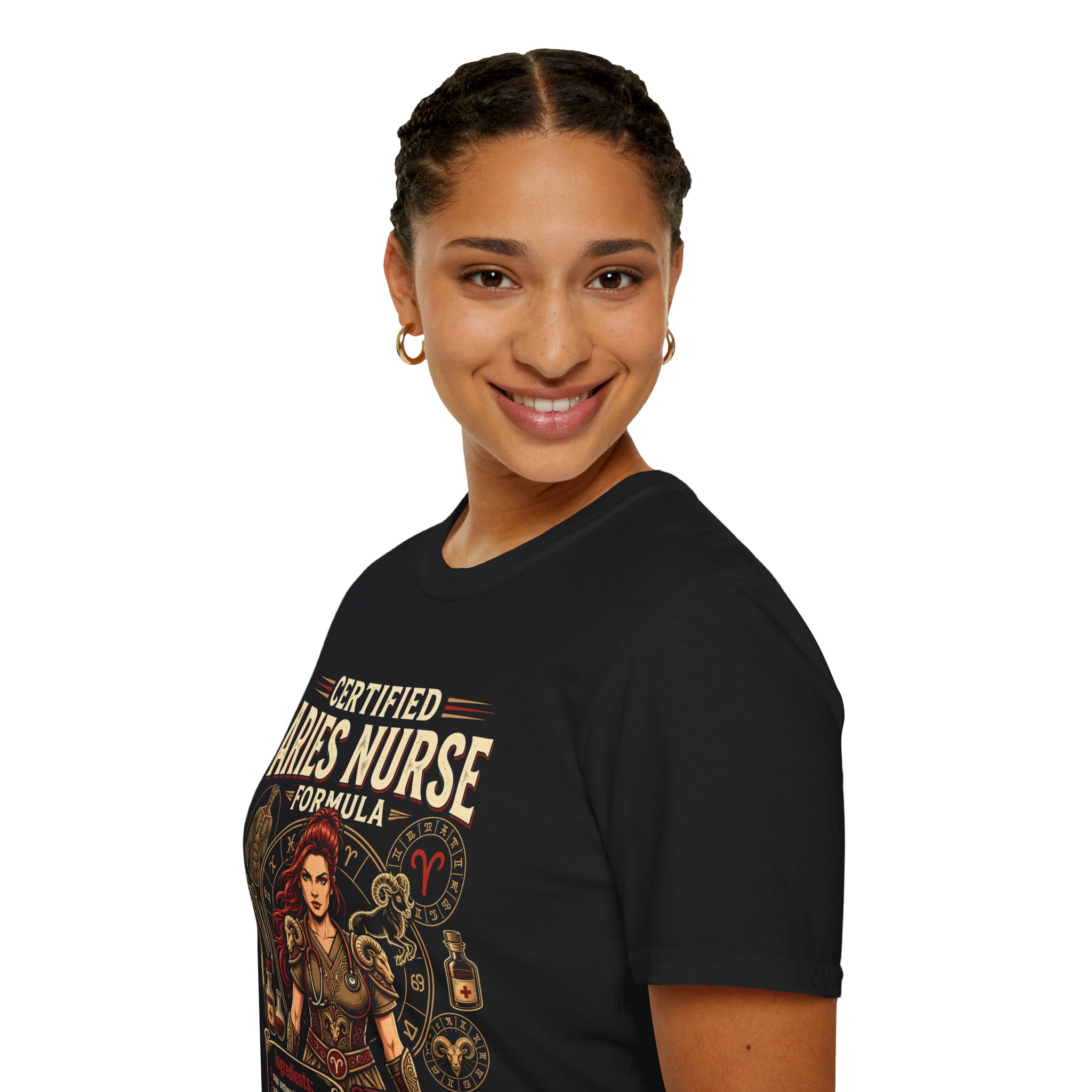 Certified Aries Nurse T-Shirt — Zodiac Nurse Astrology Gift - Image 11