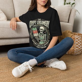 T-Shirt — The Crypt Creamery Vintage Skull & Ice Cream Gothic Tee