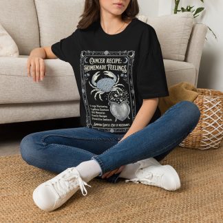 Cancer Zodiac T-Shirt — “Cancer Recipe: Homemade Feelings” Horoscope Tee