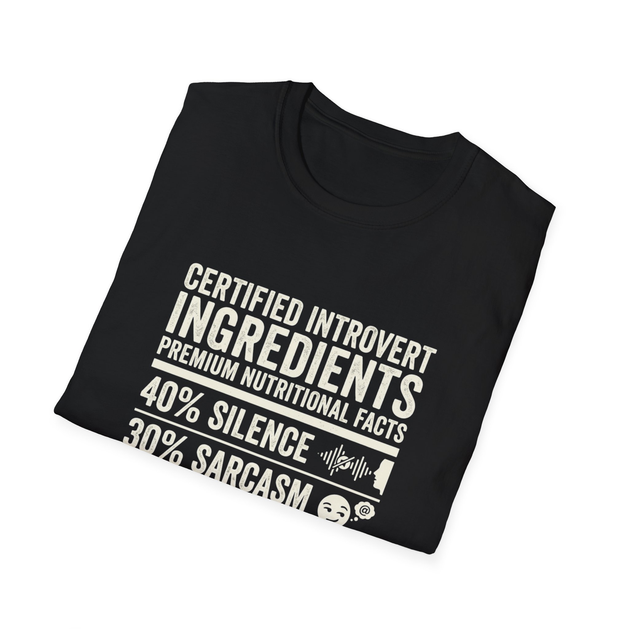 Certified Introvert Ingredients T-Shirt — 40% Silence, 30% Sarcasm Graphic Tee - Image 6