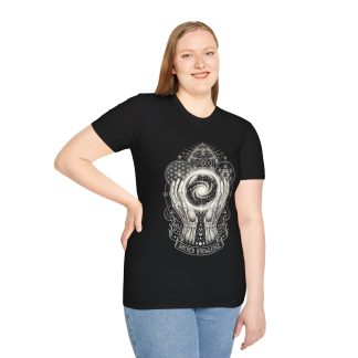 Mystic Hands Spiral Galaxy T‑Shirt — Sacred Geometry 'Limited Knowledge'