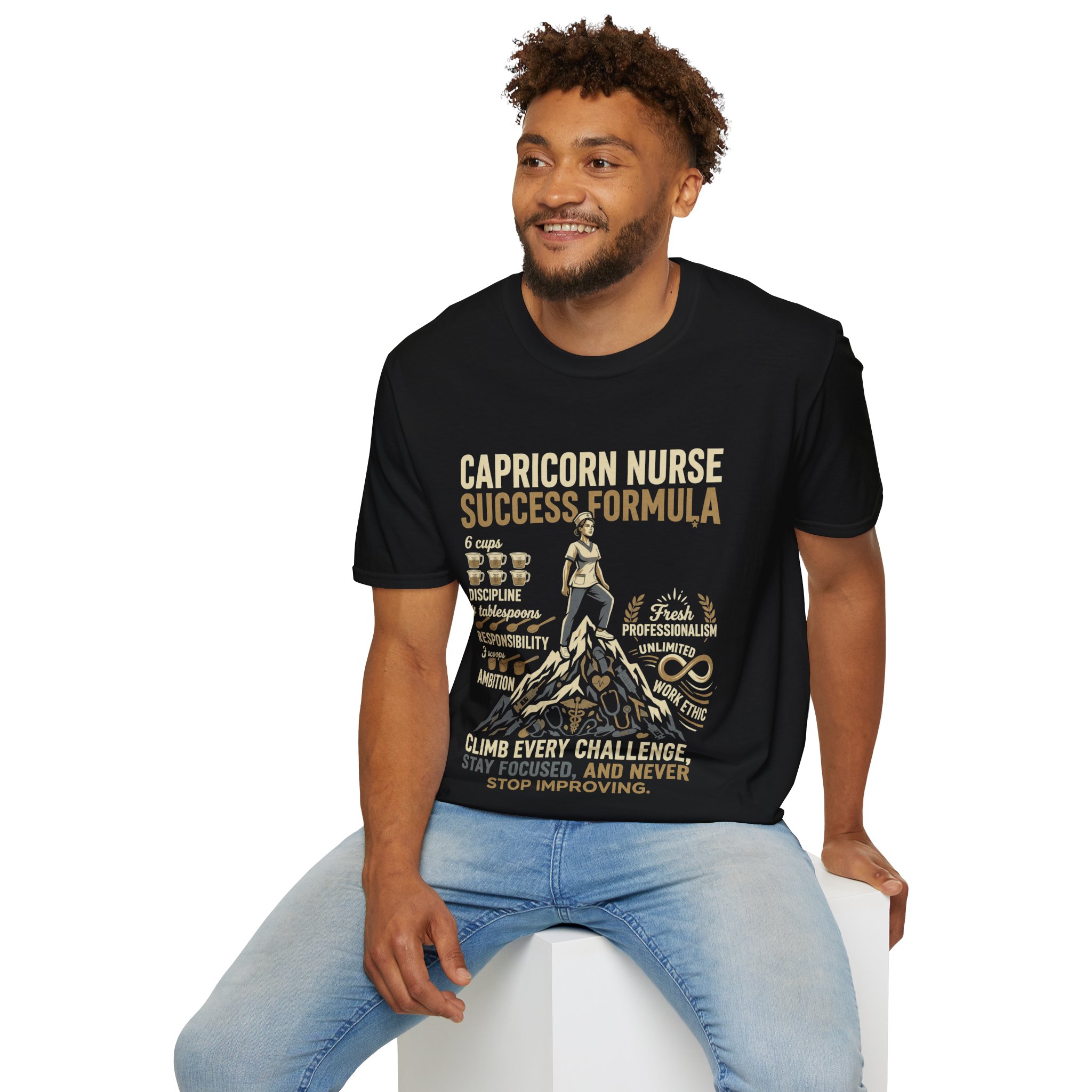 Capricorn Nurse Success Formula T-Shirt — Zodiac Nurse Gift - Image 14