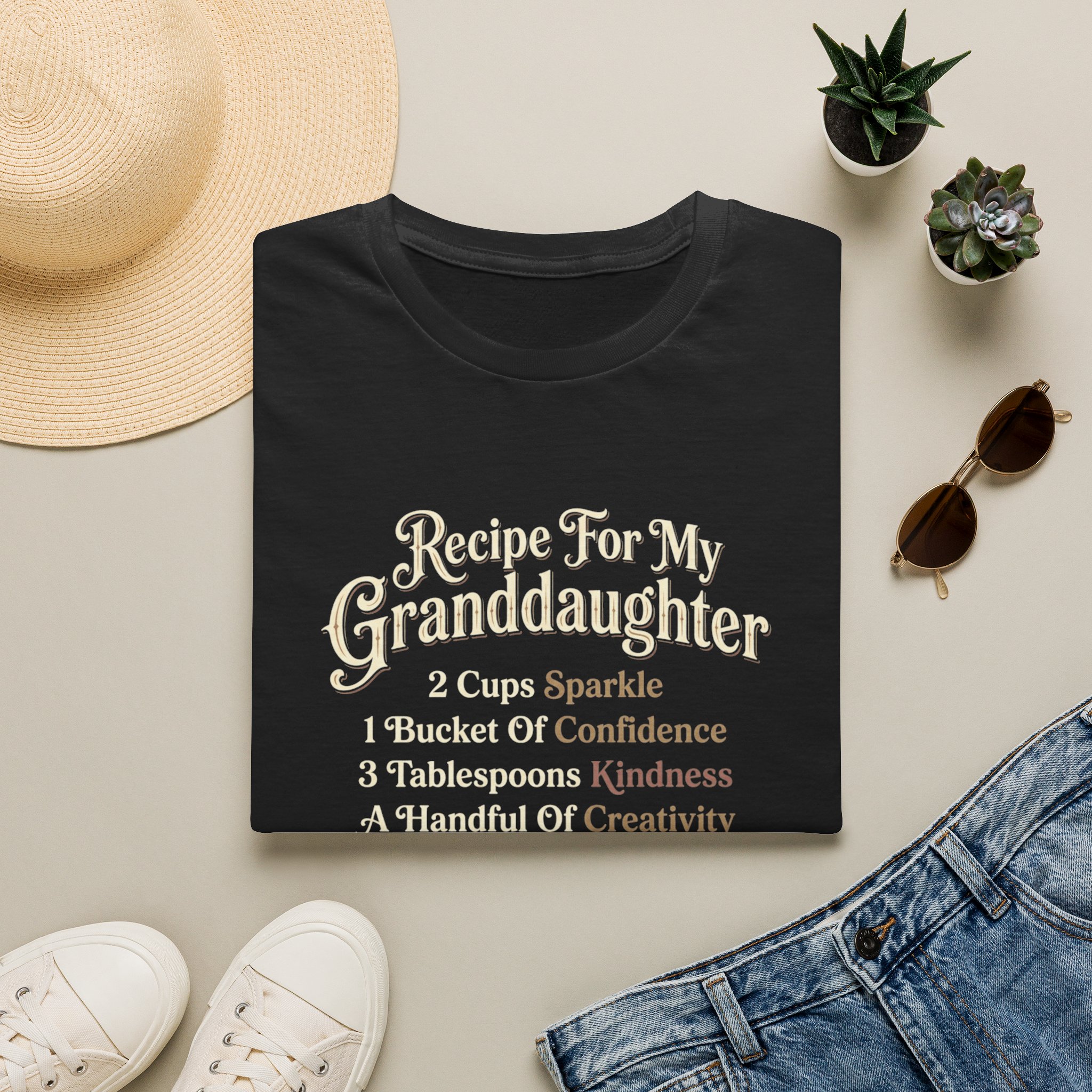Recipe For My Granddaughter T-Shirt — Sweet & Supportive Grandparent - Image 2