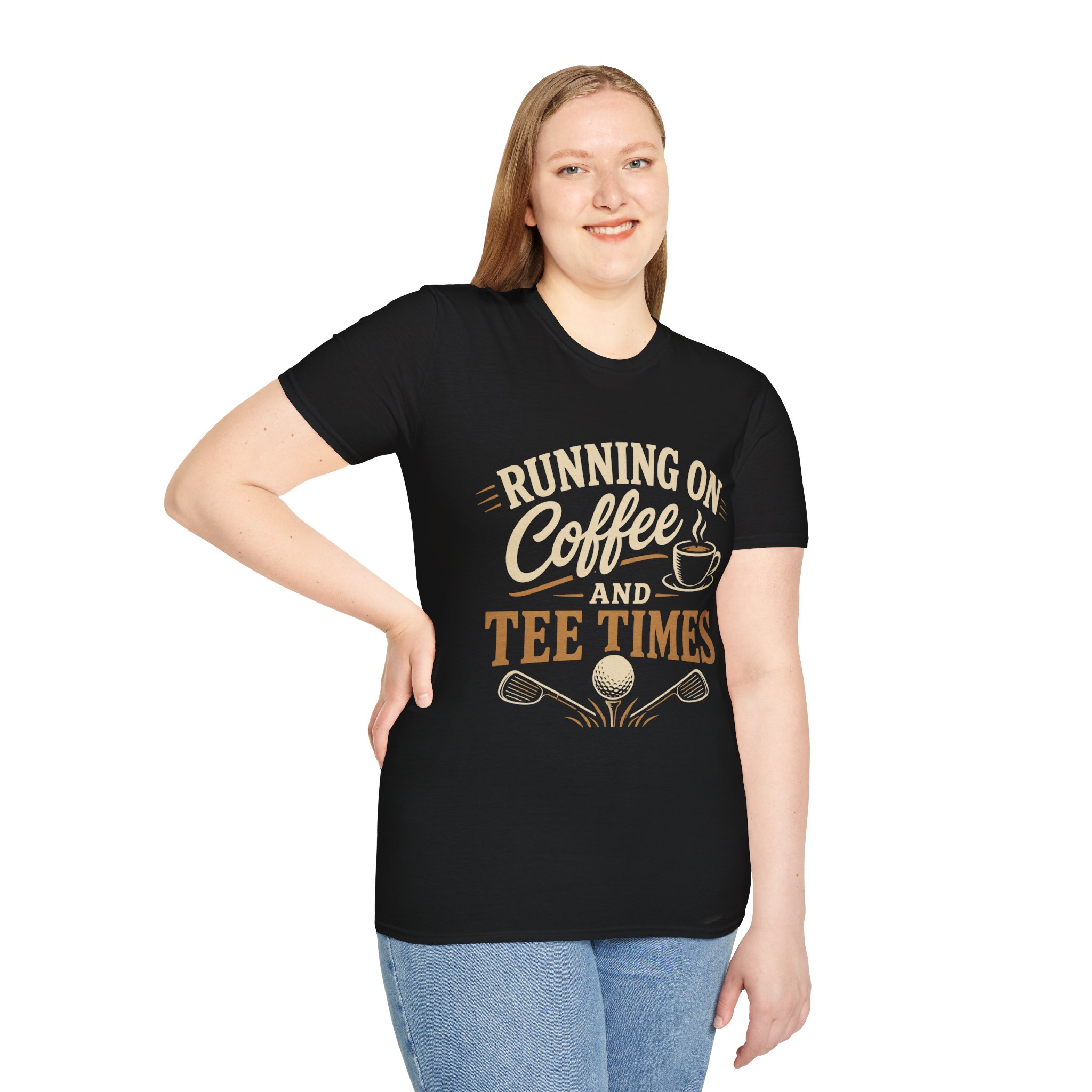 Running On Coffee And Tee Times Golf T-Shirt — Funny Golf Lover - Image 7