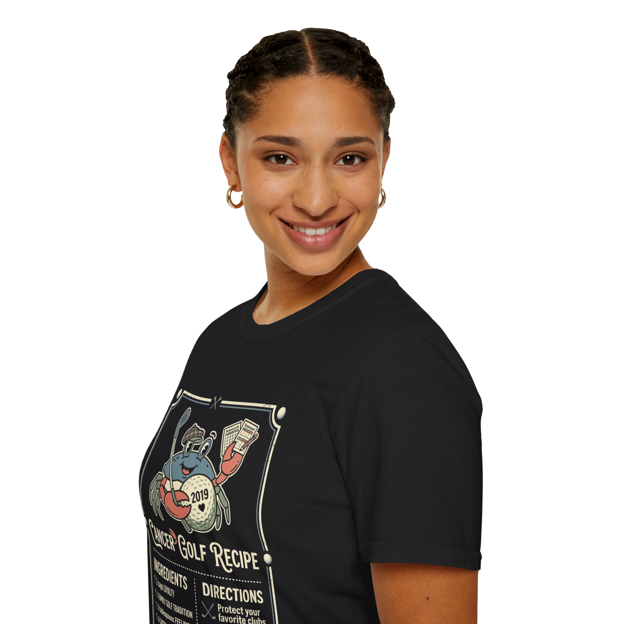 T-Shirt — Cancer Golf Recipe Graphic Tee (2019 Crab Mascot) - Image 11