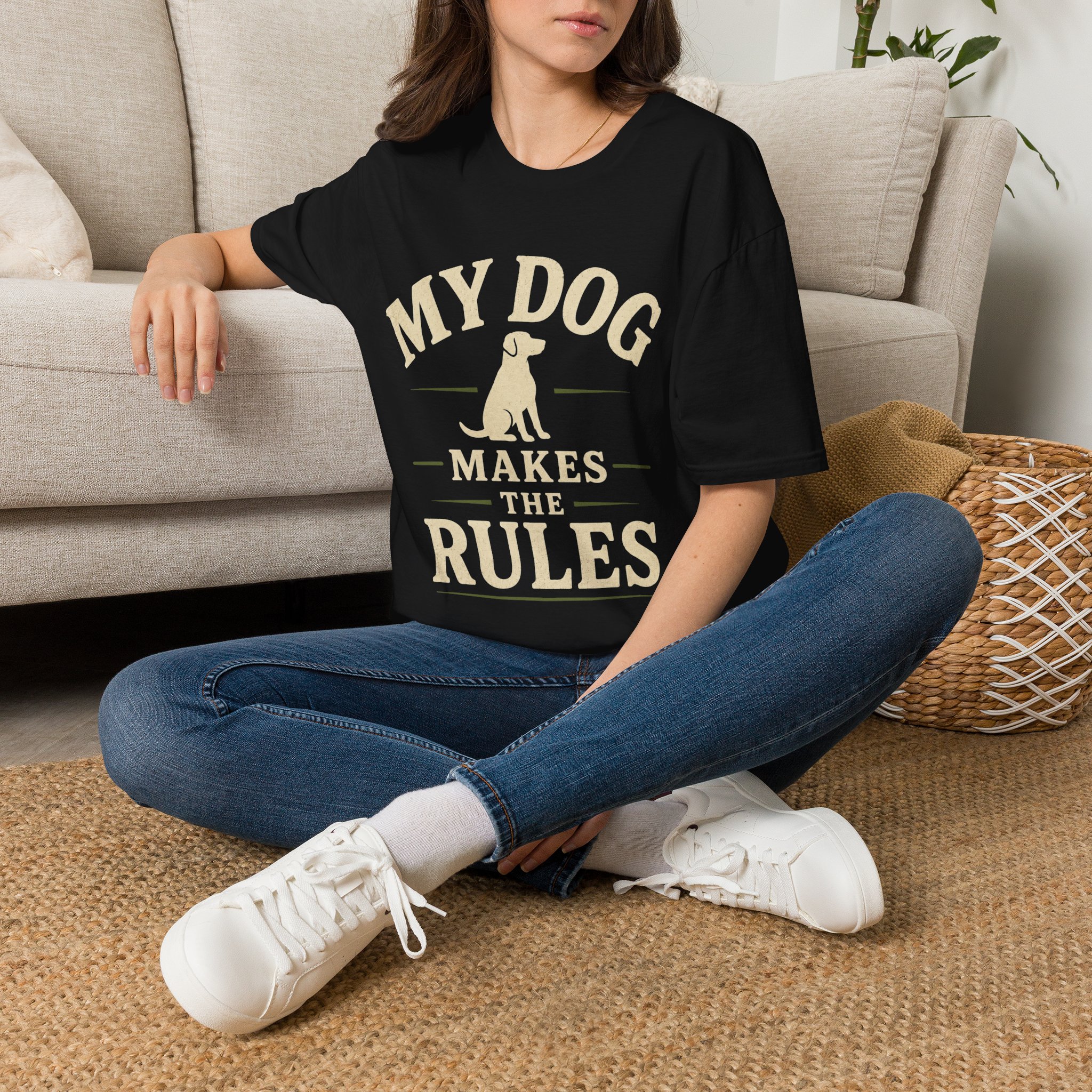 Dog Lover T-Shirt — "My Dog Makes the Rules" Graphic Tee