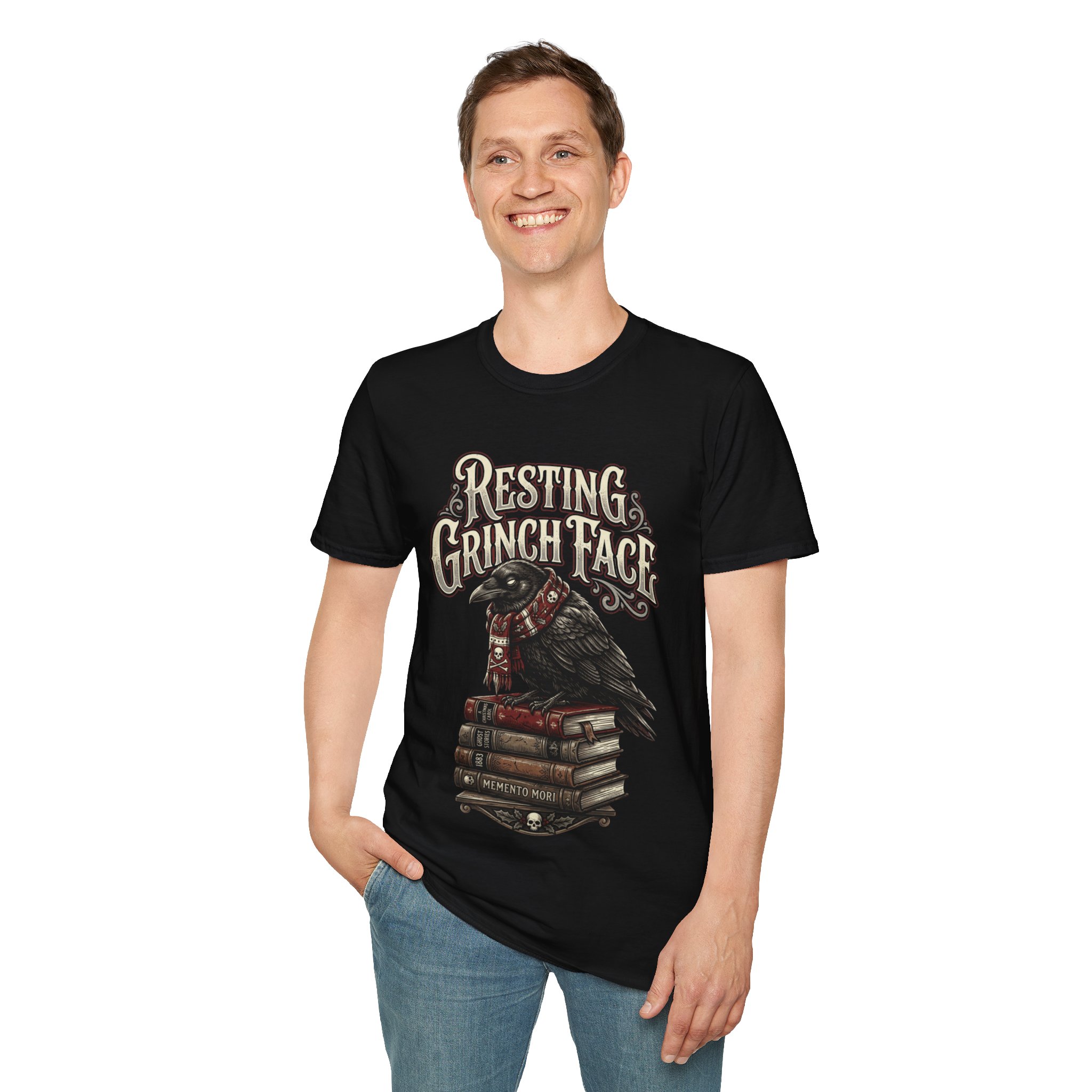 Resting Grinch Face Tee — Funny Christmas Holiday T-Shirt - Image 9
