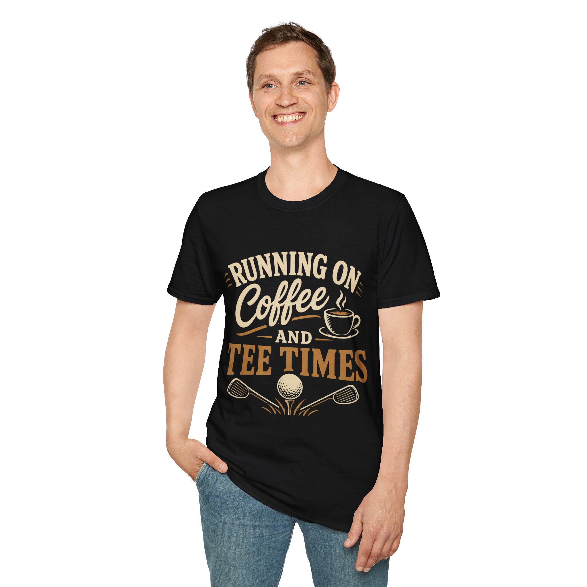 Running On Coffee And Tee Times Golf T-Shirt — Funny Golf Lover - Image 9