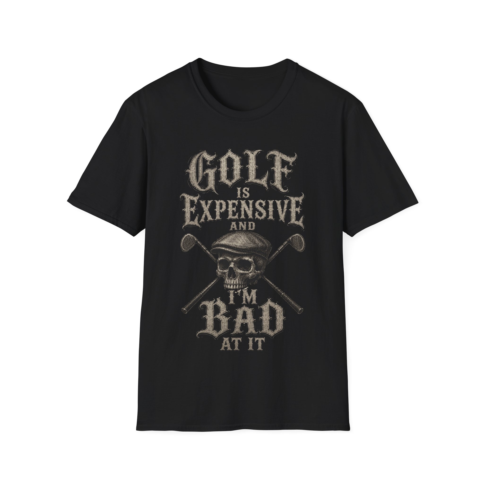 Golf Is Expensive and I’m Bad At It T-Shirt — Funny Golf Skull Tee for Golfers - Image 5